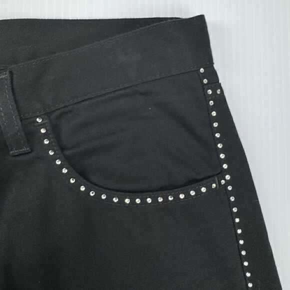 Iceberg Jeans 31 Vintage Black Jeans Rhinestone Trim Denim Y2K Glam - Picture 8 of 14